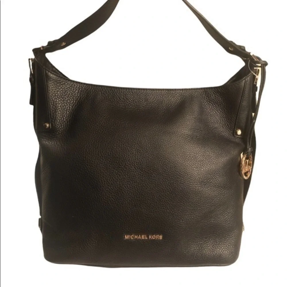 Michael kors black leather Bedford satchel NWT